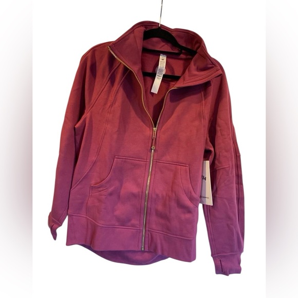 NWT Lululemon scuba oversized funnel neck scuba zipWASHED MAUVE/GOLD Size:XS/S